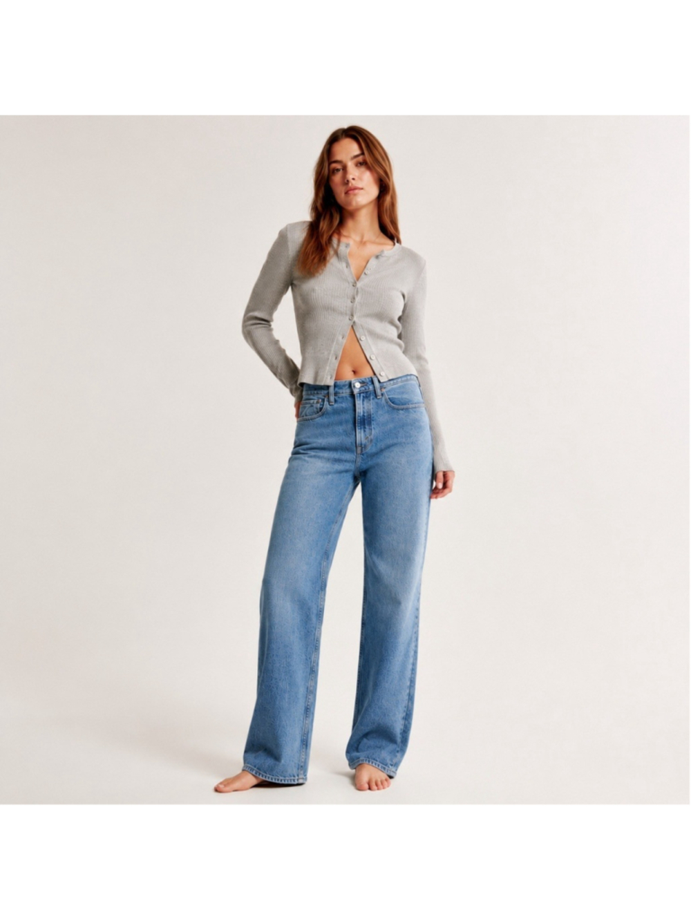 Abercrombie & Fitch High Rise Wide Leg Jeans — Light Blue